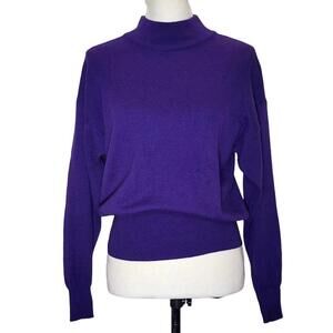 Vintage, Mock Turtleneck Wool Sweater. Purple. Size 34